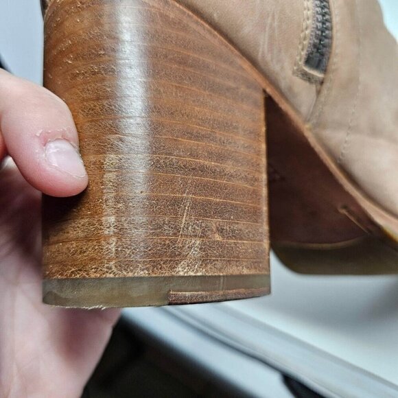 Frye Addie Double Zip Boots In Stone Tan Women’s Size 11 Leather Fall Winter - Picture 14 of 16